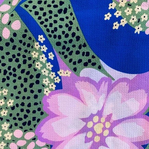 ASOS Tie Front Button Up Mini Dress in Floral Lavender - Picture 9 of 10